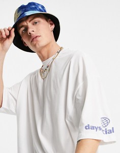 Белая oversized-футболка с логотипом на рукаве ASOS Daysocial-Белый