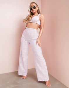 Сиреневые широкие брюки из букле ASOS LUXE-Многоцветный