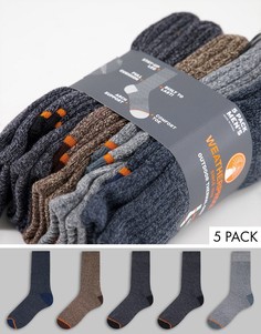 Набор из 5 пар мужских махровых толстых носков Weatherproof-Черный цвет
