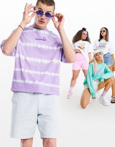 Фиолетово-голубая oversized-футболка с принтом тай-дай ASOS Daysocial-Фиолетовый цвет