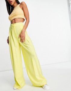 Свободные широкие брюки желтого цвета ASOS DESIGN-Желтый