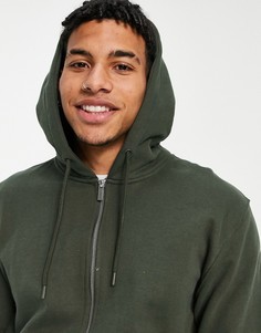 Темно-зеленый худи от комплекта с застежкой на молнию Topman