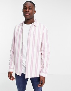 Рубашка навыпуск в полоску розового цвета Topman-Розовый цвет