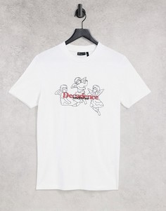 Облегающая белая футболка с принтом херувимов ASOS DESIGN-Белый