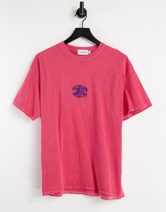 Розовая oversized-футболка с принтом "Michigan" Topman-Розовый цвет