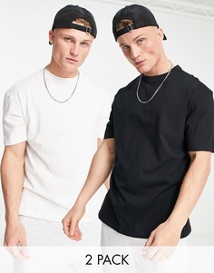 Набор из 2 свободных футболок в стиле oversized черного и белого цветов Another Influence-Многоцветный