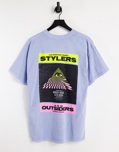 Фиолетовая футболка в стиле oversized с принтом "Stylers" спереди и сзади Topman-Фиолетовый цвет