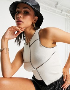 Кроп-топ со вставками и наружными швами ASOS DESIGN-Многоцветный