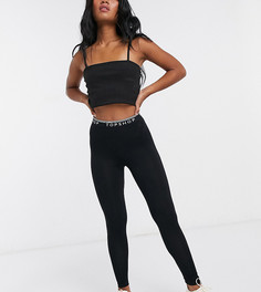 Эластичные леггинсы с логотипом Topshop PETITE-Черный цвет