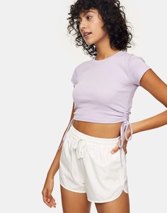 Белые шорты из тафты Topshop-Белый