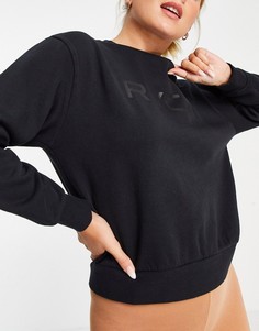 Черный свитшот-пуловер с логотипом RVCA-Черный цвет