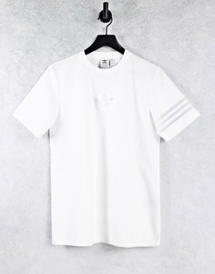 Белая oversized-рубашка с логотипом и сетчатыми полосками adidas Originals Bellista-Белый