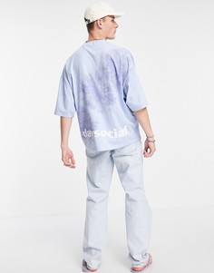 Голубая футболка в стиле oversized с принтом тай-дай ASOS Daysocial-Зеленый цвет
