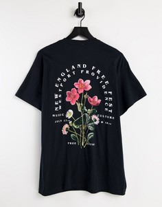 Черная oversized-футболка с принтом "What Comes Around" на груди и спине Topman-Черный цвет