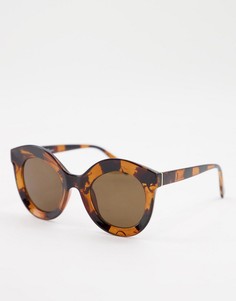 Женские круглые солнцезащитные очки в черепаховой оправе Jeepers Peepers-Коричневый цвет