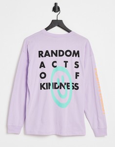Фиолетовый oversized-лонгслив с принтом "Random Acts of Kindness" ASOS DESIGN-Фиолетовый цвет