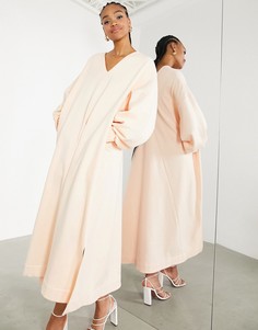 Персиковое платье-свитшот в стиле "oversized" ASOS DESIGN-Оранжевый цвет
