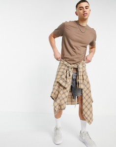 Коричневая классическая футболка Topman-Коричневый цвет