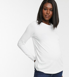 Белый лонгслив из органического хлопка узкого кроя ASOS DESIGN Maternity Ultimate