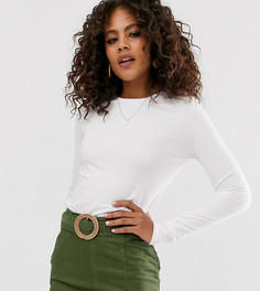 Белый лонгслив узкого кроя из органического хлопка ASOS DESIGN Tall Ultimate