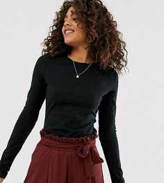 Черный лонгслив узкого кроя из органического хлопка ASOS DESIGN Tall Ultimate-Черный цвет