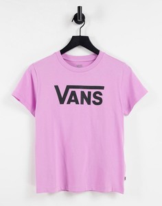 Футболка с логотипом цвета орхидеи Vans Flying V-Розовый цвет