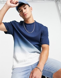 Темно-синяя футболка с эффектом деграде River Island-Темно-синий