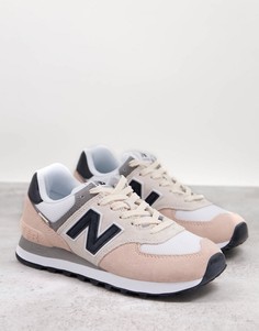 Кроссовки персикового цвета New Balance 574-Светло-бежевый