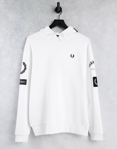 Худи белого цвета с графическим принтом Fred Perry-Белый