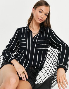 Черная тканевая рубашка с длинными рукавами Only Freya-Черный цвет