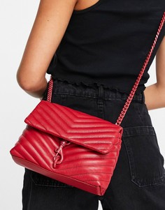Красная стеганая сумка на плечо с застежкой-карабином Rebecca Minkoff-Красный
