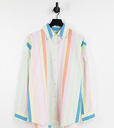 Oversized-рубашка свободного кроя в разноцветную полоску Reclaimed Vintage Inspired-Multi