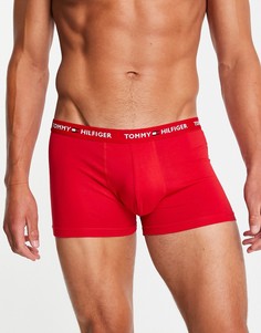 Красные боксеры-брифы с логотипом на поясе Tommy Hilfiger-Красный