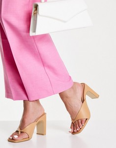 Светло-коричневые босоножки на каблуке с мягкой стелькой New Look-Коричневый цвет