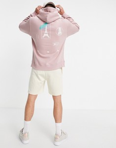 Розовый свитшот с принтом "Paris" от комплекта Topman-Розовый цвет