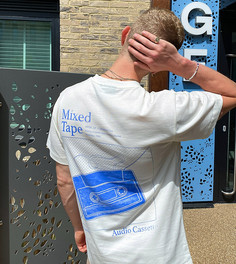 Свободная футболка в стиле 90-х с рисунком кассеты на спине Reclaimed Vintage Inspired-Белый