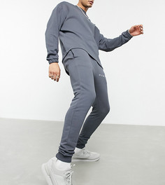 Джоггеры с вышитыми римскими цифрами с эффектом «металлик» ASOS DESIGN (от комплекта)-Серый