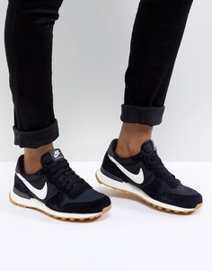 Черно-белые нейлоновые кроссовки Nike Internationalist-Черный