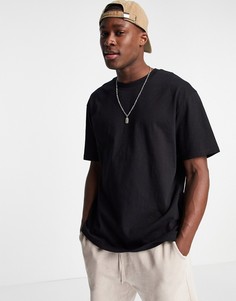 Черная футболка в стиле oversized из органического хлопка Topman-Черный цвет