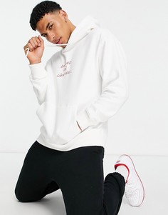 Светло-бежевый худи с вышивкой "Greatness" Topman-Белый