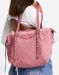 Розовая сумка на плечо с ручками сверху и сбоку Rebecca Minkoff-Красный