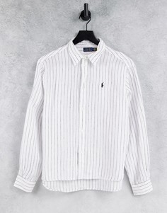 Свободная рубашка в полоску Polo Ralph Lauren-Белый