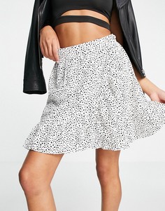 Мини-юбка белого цвета в горошек с запахом Vero Moda-Multi