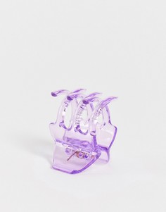 Сиреневая прозрачная заколка-краб для волос Pieces-Фиолетовый цвет