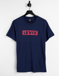 Темно-синяя футболка с прямоугольным логотипом Levis-Темно-синий Levis®