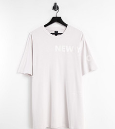 Серая футболка с принтом "NY" River Island Big & Tall-Серый