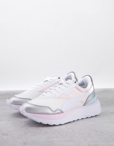 Кроссовки розового и серебристого цветов с эффектом металлик Puma Cruise Rider-Розовый цвет
