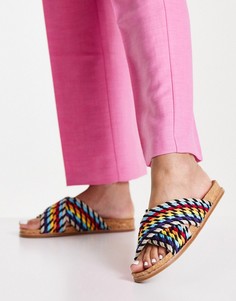 Радужные шлепанцы с перемычками из веревок Steve Madden Deniz-Multi