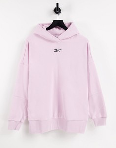 Худи пастельно-розового цвета в стиле oversized с логотипом Reebok-Розовый цвет