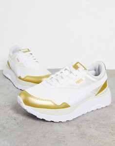 Кроссовки серого и золотистого цвета с эффектом металлик Puma Cruise Rider-Серый